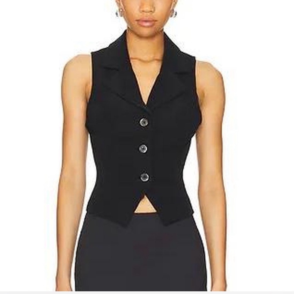 New with tags Lovers + Friends Elena Vest Black Sleeveless Blazer
